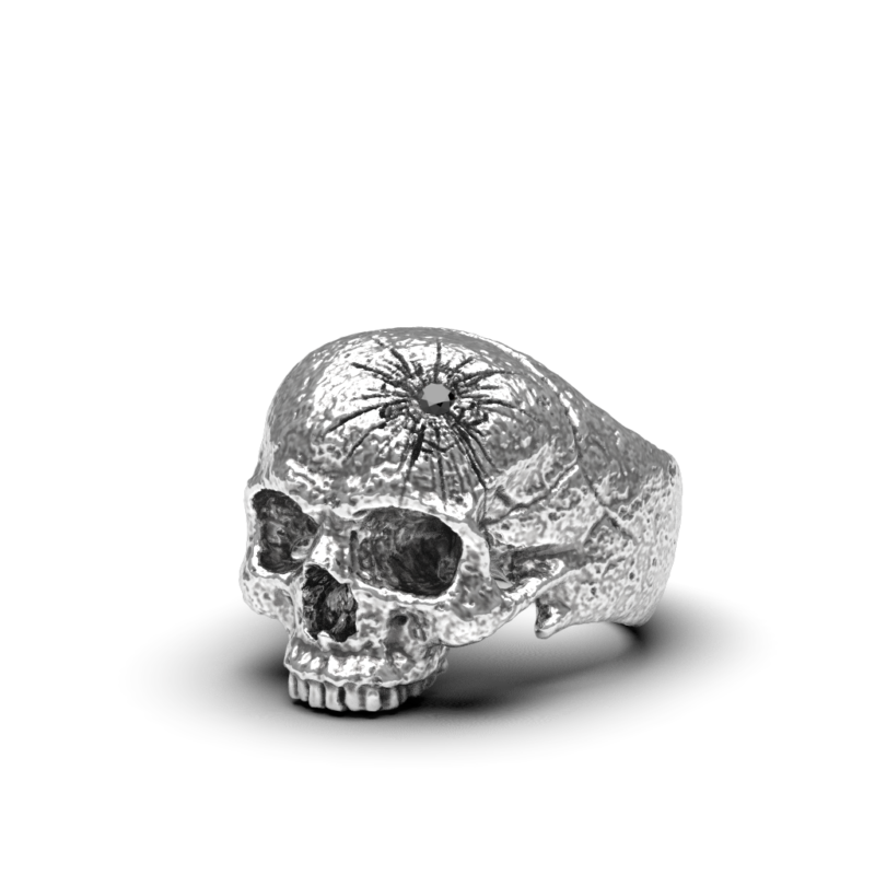 ANILLO DISEÑO CALAVERA CON DISPARO INCRUSTADO